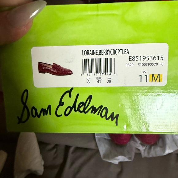 Sam Edelman Loraine Loafers in Berry Croc - Picture 11 of 11